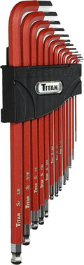 Titan 12713 Extra-Long Arm Ball Tip SAE Hex Key Set, 13 Piece
