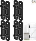 Insaga 6.7'' Heavy Duty Gate Hinges 1100LB Capacity 4PCS of 6mm Steel Hinges with Bearings & Rust-Proof E-Coating, Bolt On Low-Profile Hinges for Fences, Driveway Gates, Locking Screws Anti-Sag Design