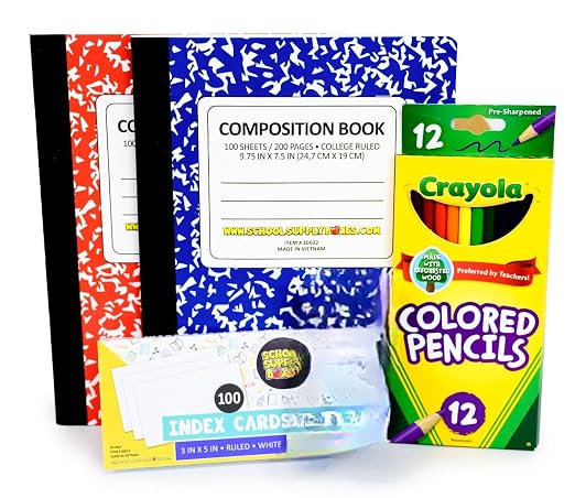School Supply Boxes | Secondary School Pallet (112 Boxes) | Back to School Essentials Kit for Students & Teachers | Includes 1" Binders, College-Ruled Notebooks, College-Ruled Filler Paper, & More