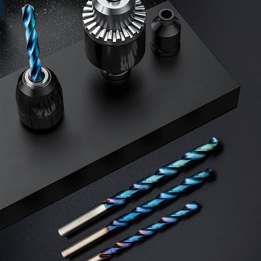 HIDOTOL 13 PCS Blue Coating Cobalt Drill Bit Set M35 HSS Twist Drill Bits 1/16"-1/4" for Hardened Metal, Stainless Steel, Cast Iron, Plastic and Wood