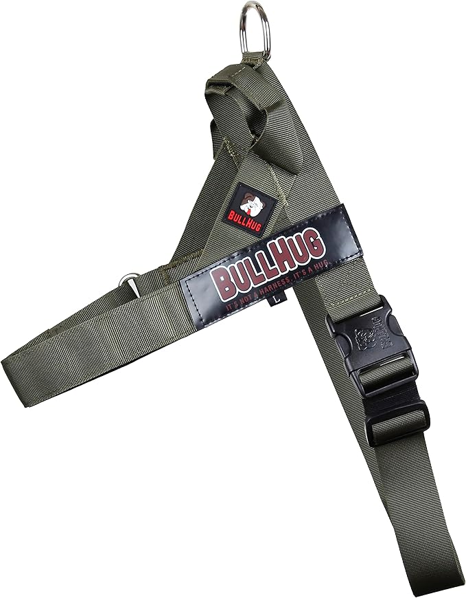 Adjustable Dog Harness– No Pull, No Choke – for English Bulldogs, French Bulldogs, Pugs & Broad-Chested Breeds – Easy, Safe Walks (Olive Green, Medium)