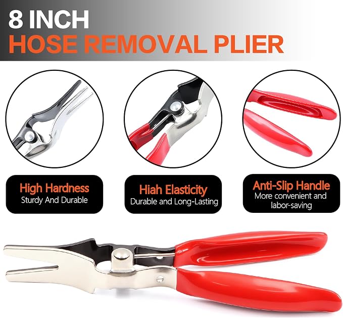 324Pcs 65Mn Steel Spring Band Hose Clamp Kit - 23 Sizes (6-38mm) Constant Tension Pipe Clip with Swivel Jaw & Hose Removal Pliers, Tweezers for Fuel Line, Coolant, Vacuum, Silicone Hoses & Air Tube ﻿