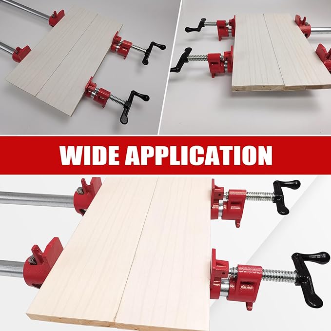 8 Pack 3/4" Wood Gluing Pipe Clamp Set, Pipe Clamp Fixture
