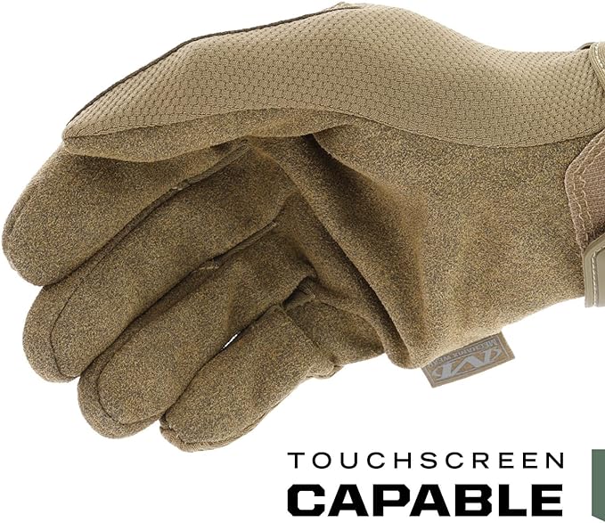 Mechanix Wear: The Original Coyote Tactical Work Gloves with Secure Fit, Flexible Grip for Multi-purpose Use, Durable Touchscreen Safety Gloves for Men (Large, Coyote Brown)