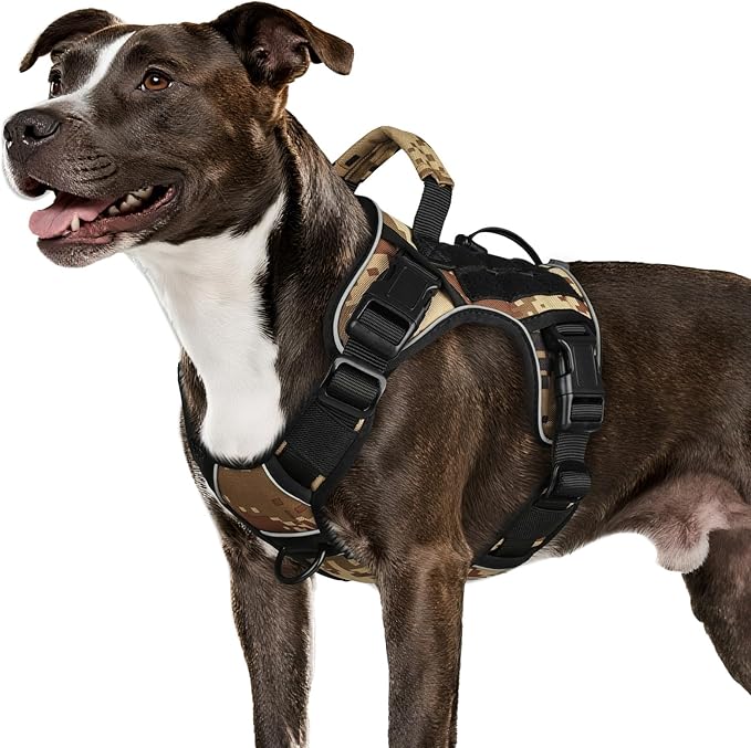 WINGOIN Tactical Dog Harness for Medium Dogs,Heavy Duty No Pull Dog Harness | with Handle,Adjustable Reflective,Military K9 Style,Big Size Dog Vest,for German Shepherd,for Walking Training Hunting