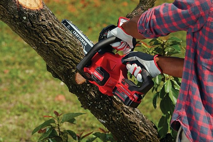 CRAFTSMAN V20 Cordless Chainsaw, 12-Inch Electric Chainsaw, Battery Powered, Battery and Charger Included (CMCCS620M1)