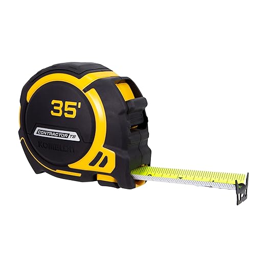 Komelon 35-Ft Contractor TS Wide blade Tape Measure with Backside Printing, Manual Lock, Long Standout (93435)