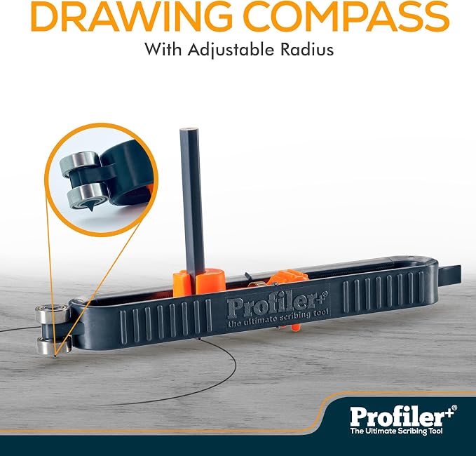 Profiler+ Multifunction Scribing Tool – Adaptable to Any Marker, Ultimate Precision Contour Scribe Tool for Accurate Woodworking, Cabinets, Flooring, and Carpentry