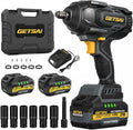 Impact Wrench 1700N.m, 1/2 1254Ft-lbs Super High Torque Cordless Impact Gun with 2x4.0Ah Battery, Electric Pistola De Impacto with 6 Socket, 3500IPM Brushless Llave De Impacto for Truck/Pickup