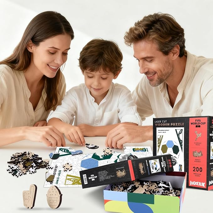 FIFA World Cup 2026 City Puzzle Vancouver Poster Wooden Jigsaw Puzzle for Adults, Official Licensed Soccer Sports Puzzles, 200 Pieces Home Decor Gift for Fans, 9.3x11.8''