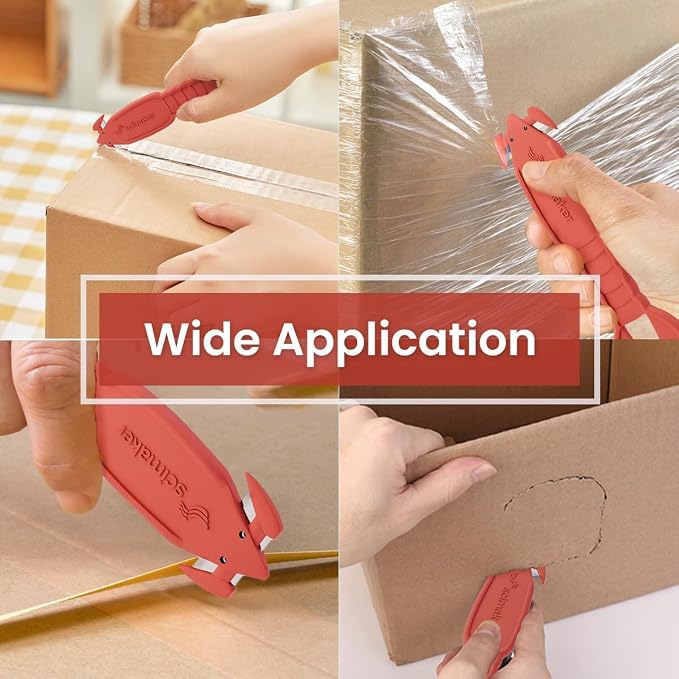 36Pcs Safety Box Cutter Knife of Recessed Concealed Stainless Steel Blade, Lobster Package Opener Plastic Cutter for Box, Carton, Shrink Wrap, Plastic Straps.