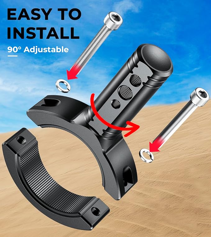 VAZESWIN 2 PCS Motorcycle Light Bar Mounts for 1.38"-2.44" Roll Bar Bumper
