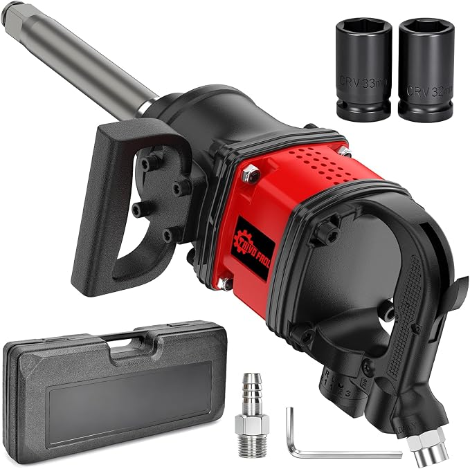 Trivd Frol Air Impact Wrench - 1 Inch Air Impact Gun | Max Torque 3550 Ft-lbs, 5000 RPM Speed, Weight 41 lb, 1" Impact Gun Wrench with 32mm-33mm Sockets for Heavy Duty Repairs