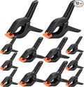 12 Pack Plastic Spring Clamps Set, 3 Sizes of Spring Clips 3.5 Inch, 4.5 Inch, 6 Inch Set, Black Heavy Duty Clips, Backdrop Clips, Woodworking Clamps, Plastic Clamps for Woodworking,Photography