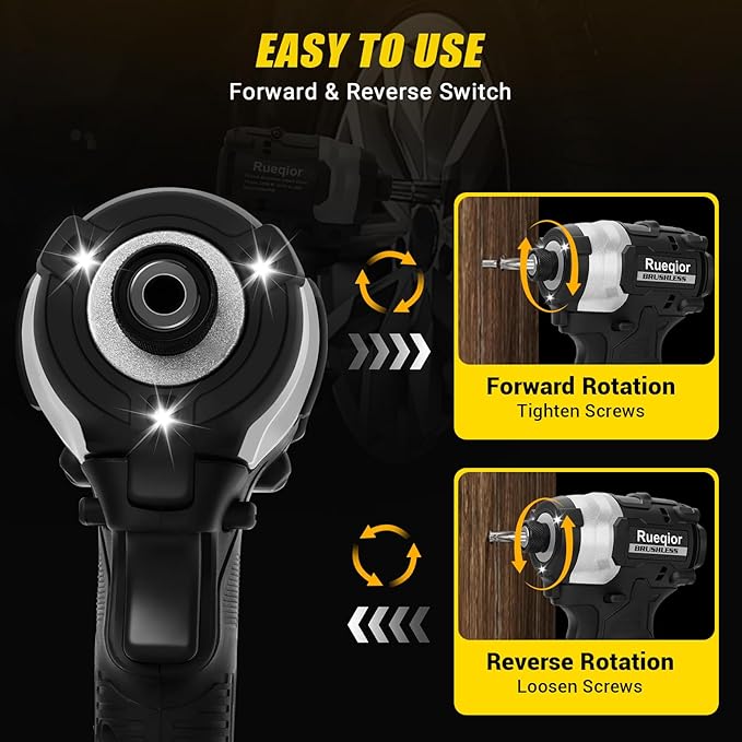 Cordless Impact Driver 1/4 inch Compatible with DeWalt 20v Battery,Brushless Driver 2800 In-lbs(300N.m),3-Speed Lightweight Power Impact Drivers with LED Light(Tool Only)