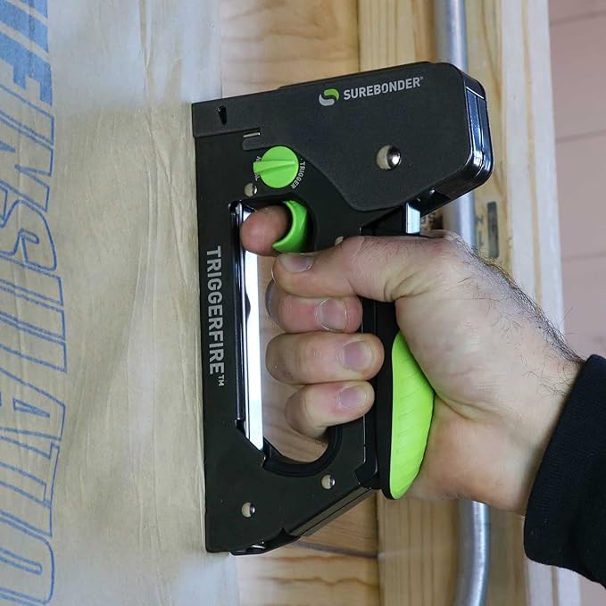 Surebonder TRIGGERFIRE Staple Gun Kit with 1250, 3/8", T-50 Type, Steel Staples