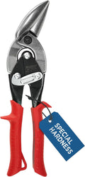 MIDWEST Special Hardness Aviation Snip - Left Cut Offset Stainless Steel Cutting Shears, Made in the USA - MWT-SS6510L