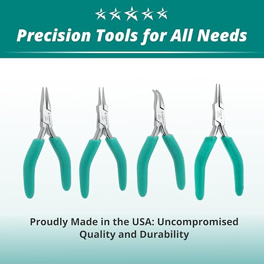 Excelta 2644D Small Chain Nose Pliers, Stainless Steel, 4.75 Inch