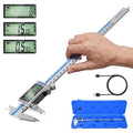 Preciva Digital Caliper 12 Inch, Rechargeable Stainless Steel Vernier Caliper with Large Display, Auto Off, Precision Inch/mm/Fraction Measuring Tool for DIY/Household/Woodworking