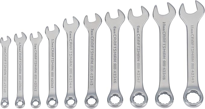 CRAFTSMAN Wrench Set, MM and SAE Combination, 10 Piece (CMMT42339)