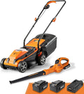 LawnMaster 24VMWBL 24V Max 13-inch Cordless Lawn Mower and Cordless Leaf Blower Combo with 2x4.0Ah Batteries and Charger