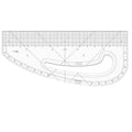 KEARING Patented 16" Imperial Acrylic Pattern Master Ruler, Multi-Purpose French Curve Ruler, Vary Form Curve Hip Measuring Transparent Fashion Designer's Ruler for Sewing Pattern Making