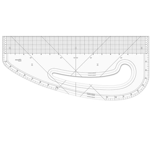 KEARING Patented 16" Imperial Acrylic Pattern Master Ruler, Multi-Purpose French Curve Ruler, Vary Form Curve Hip Measuring Transparent Fashion Designer's Ruler for Sewing Pattern Making