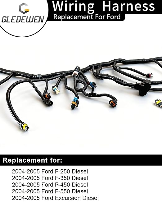 Engine Wiring Harness, Transmission Wire Harness, Fit for 04-05 Ford F250 | Compatible with Ford F350 F450 F550 Excursion Diesel, Replaces OE#4C3Z-12B637-BA, 4C3Z12B637BA