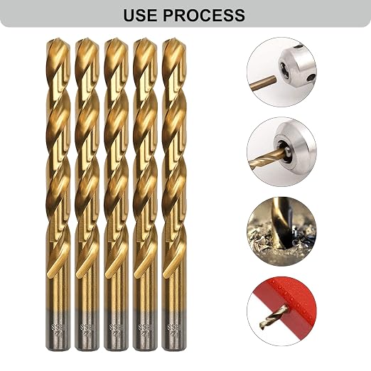 GMTOOLS 29PCS Drill Bit Set, M2 HSS, 135°Tip, Twist Jobber Length Drill Bit Kit for Hardened Metal, Cast Iron, Stainless Steel with Indexed Round Case,1/16"-1/2"