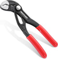MAXPOWER 5-Inch Tongue-and-Groove Pliers, 0.98" Jaw Opens V Jaw Mini Pliers | Quick Release Push Button Adjustable Pliers, Serrated Teeth, Comfortable Grips