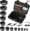 Luckyway Hole Saw Kit, 21-Piece Hole Saw Set, 3/4" to 5" Hole Saws Drill Bits Hole Cutter Kits with Storage Case for Soft Wood, Plastic, PVC and Drywall