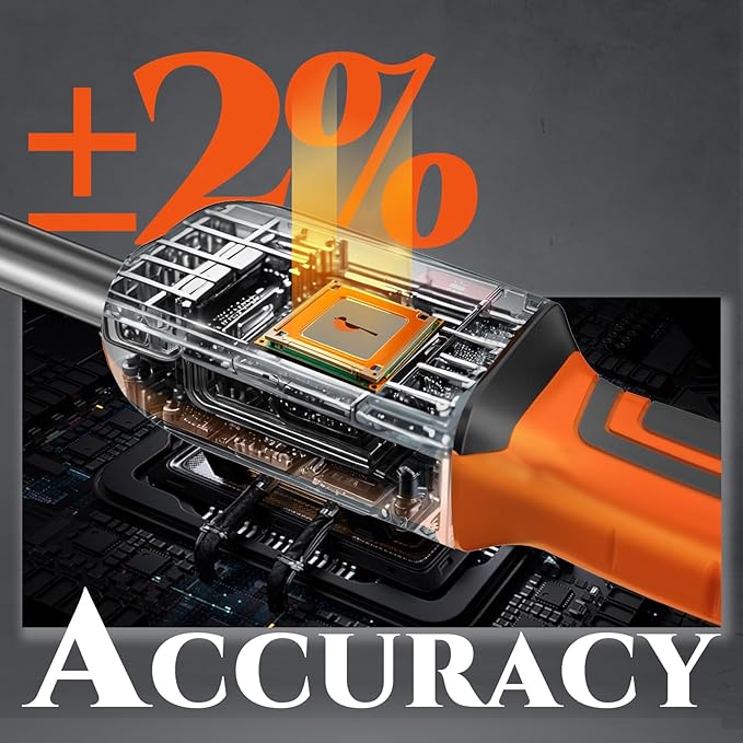 1/4 Digital Torque Wrench (1.1-22.2 Ft.Lb/ 13.3-265.5 In.lb) | ±2% Accuracy Buzzer and LED Alarm Peak & Track 72-Tooth Quick Release Head Motorcycle Bicycle MTB Home DIY