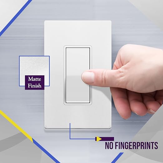 ENERLITES Matte White Light Switch, Decorator Paddle Rocker Wall Switch, 3-Way, 3 Wire, Grounding Screw, Residential Grade, 15A 120V/277V, UL Listed, 93150-MW-20PCS (20 Pack)