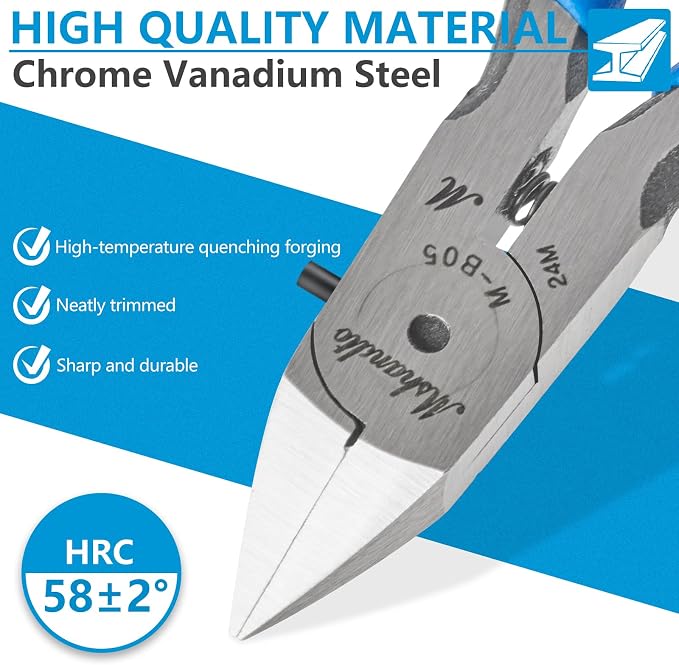 Wire Cutters, 5" Electronic Needle Flush Cutters, Ultra-Sharp Crafts Diagonal Cutters Pliers, Wire Snips Side Cutters for Circuit Board, Plastic, Soft Copper Wire, Floral