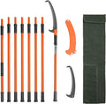 VEVOR Manual Pole Saw, 7.3-27 ft Extendable Tree Pruner, Sharp Steel Blade High Branches Trimming, Manual Branch Trimmer with Lightweight 8 Fiberglass Handles, for Pruning Palms and Shrubs