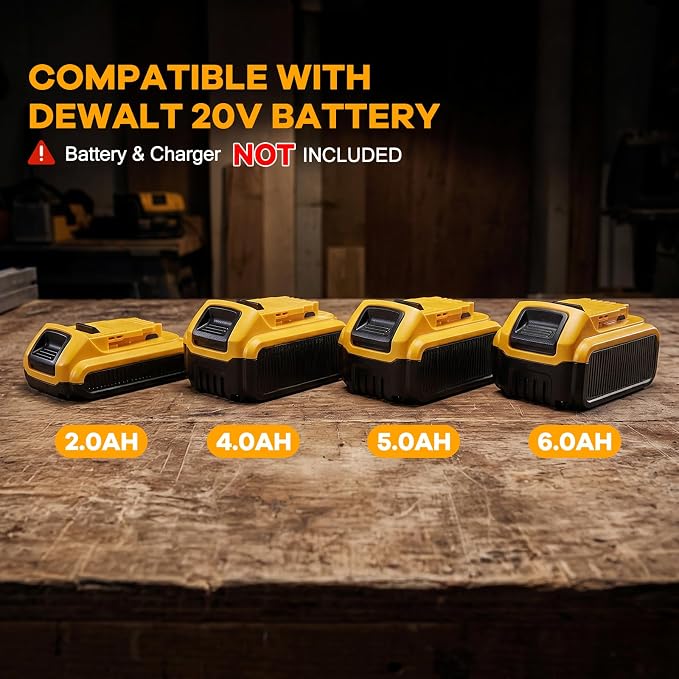 Cordless Impact Wrench 1110Ft-lbs Compatible with DeWalt 20V Battery | 1500N.m High Torque Brushless 1/2'' Impact Gun, 3-Speed, 4 Sockets for Car, Truck, Tire Removal, Rusted Bolts(NO Battery)