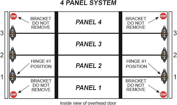 Energy Saving Garage Door Hinge - 4 Panel Doors Up to 12', MFG# R4416-40