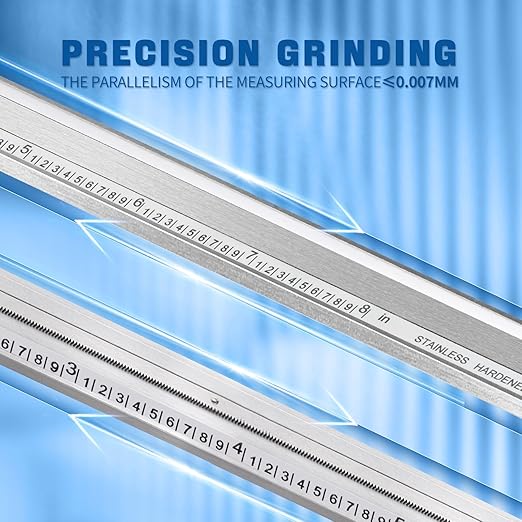 Dasqua 0-8" Dial Caliper Measuring Tool, Double Shock-Proof, Made of Solid Stainless Steel, Accuracy ±0.00085", Graduation 0.001", Professional High Precision Caliper for Machinists & Woodworking