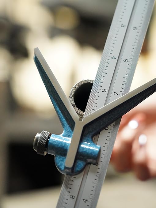 PEC Tools Center Head for 12”/18"/24" Blades, Combination Square Component, Center Finder Made from Cast Iron with Powder-Coat Finish, Trusted by Professionals Since 1960