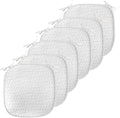 Lunarable Trellis Grey Chair Seating Cushion Set of 6, Polygonal Shapes in a Geometric Grid Continuous Pattern Abstract, Anti-Slip Seat Padding for Kitchen & Patio, 16"x16", Pale Taupe and Grey