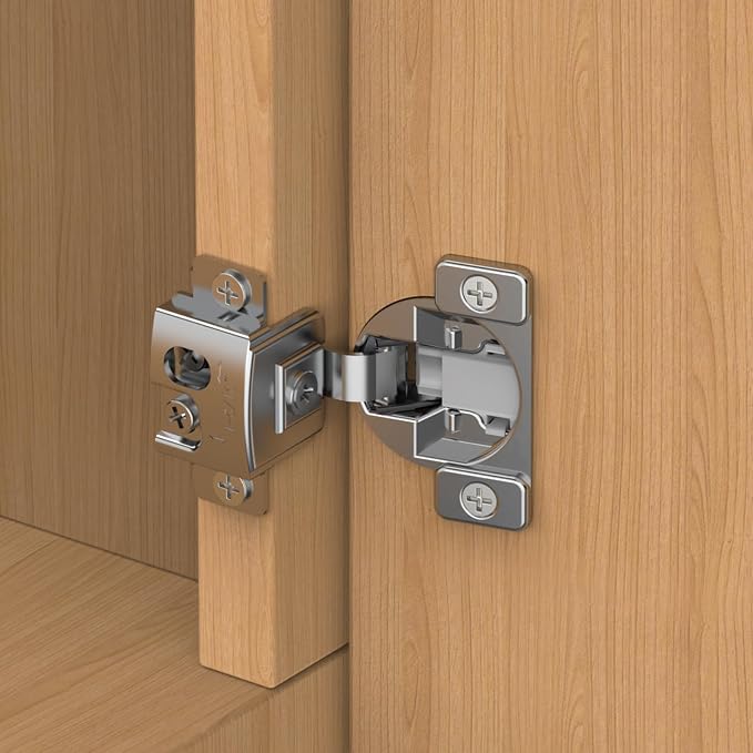 Chibery 30 Pack 1-5/16" Overlay 3D Soft Close Concealed Hinge, Face Frame Door, Small Angle Slow Close, Self Closing Hidden Satin Nickel, 105° Concealed Stainless Steel Hinges for Kitchen Cabinet Door