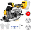 6 Inch Cordless Circular Saw for Dewalt 20V Battery (No Battery), Power Wood Saw with Brushless Motor, 0-45° Cutting Bevel, Max Cutting Depth 2"(90°), 1.3"(45°), Idea for Wood, Plastic, Soft Metal