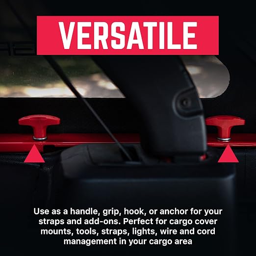 GPCA Quick Release Tie Down GP Anchor PRO, Wrangler JL 2018-2025 | w/o Nut, M8 25mm Thumbscrew, Hardtop Removal, Jeep Accessories & Cargo Tie Down (6PC, Red)