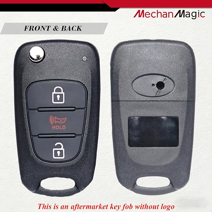 Flip Key Fob Replacement Fits for Kia Soul 2010-2013 | FCC ID:NYOSEKSAM11ATX (AM F/L) Keyless Entry Key Remote Control 95430-2K340 3 Button 315MHz (Set of 2)