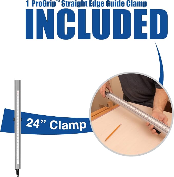 ProGrip Straight Edge Clamp Ideal for Cutting Large Sheets of Plywood and