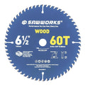 SawWorks 6-1/2" 60T Thin Kerf ATB Circular Saw Blade, Fine Finish for Trim Carpenters & Cabinet Makers, 5/8" Arbor