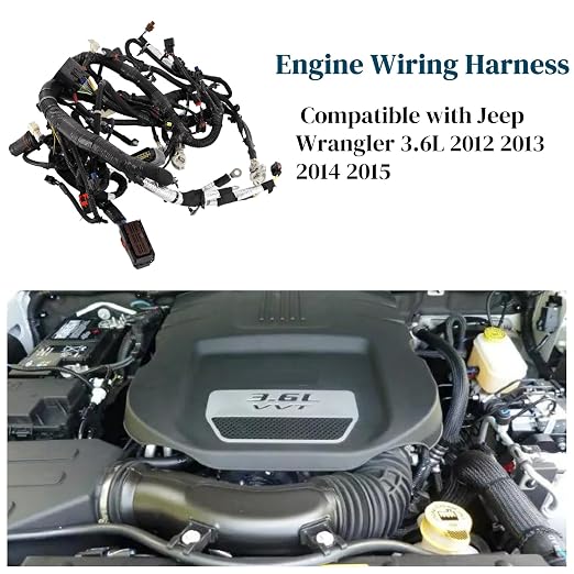 68081220AI 3.6L Engine Wiring Harness Fits for Jeep Wrangler JK 2012-2015 | 3.6L V6 Engine Wire Harness 68081220AC 68081220AD 68081220AE 68081220AF 68081220AG 68081220AH