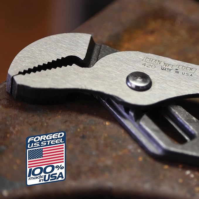 Channellock Tongue and Groove Plier 420-1.5-Inch Jaw Capacity, Straight Jaw - 9.5-Inch