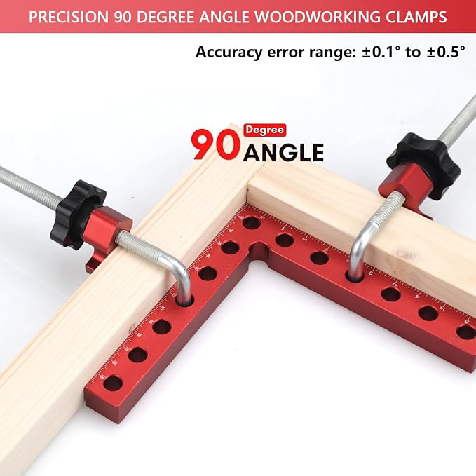 Corner Clamps for Woodworking 2 Pack 5.5"x 5.5" Right Angle Wood Clamps 90 Degree Carpenter Tools Positioning Squares for Frame,Box,Drawer,Cabinets,Gifts for Men Dad Red 2 Pack Set