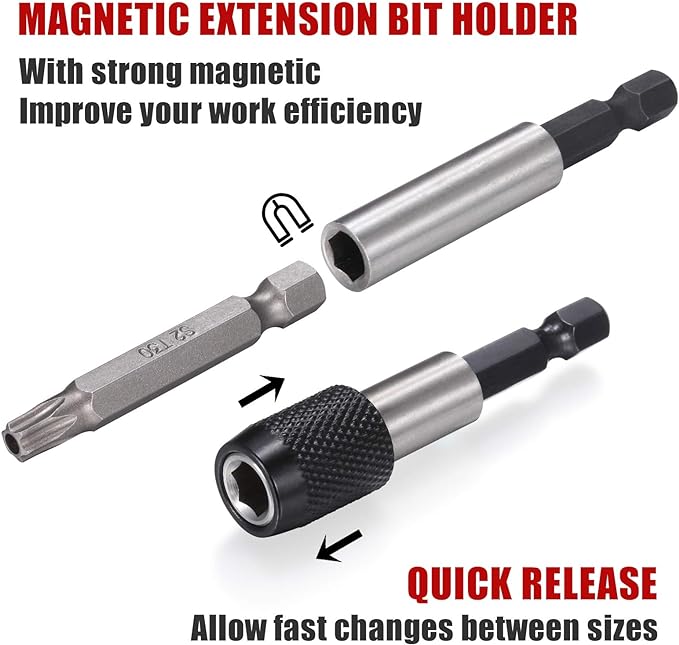214-Piece Screwdriver Bit Set S2 Steel Drill bit set Power Bit Set with Security Bits